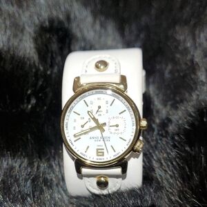 Anne Klein New York Gold and White Swiss Watch Month Day Date